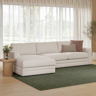 Riley 118" Left Storage Sleeper Sectional - Napa White