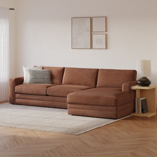 Riley 118" Right Storage Sleeper Sectional - Napa Rust