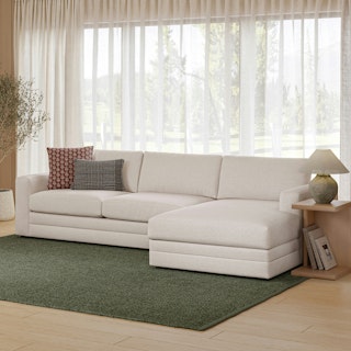 Riley 118" Right Storage Sleeper Sectional - Napa White