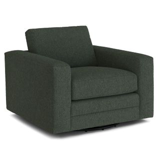 Riley 42" Grand Swivel Chair - Green Wool Bouclé