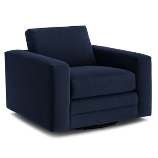 Riley 42" Grand Velvet Swivel Chair - Hale Ink