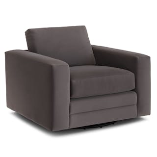 Riley 42" Grand Velvet Swivel Chair - Hale Warm Gray