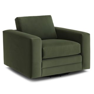 Riley 42" Grand Velvet Swivel Chair - Hale Fir Green