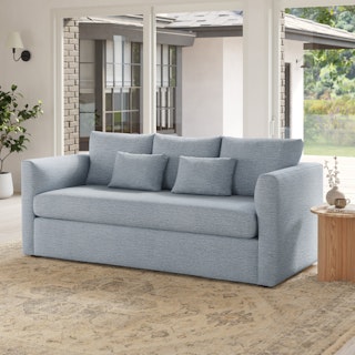 Marina 80" Sofa - Silver Light Blue