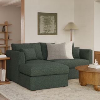 Marina 80" Reversible Storage Sectional - Green Wool Bouclé