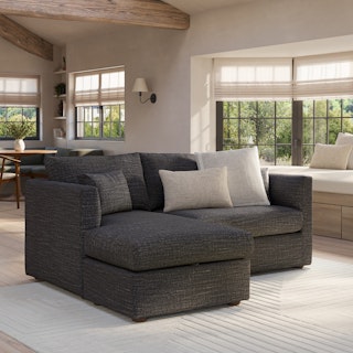 Marina 80" Reversible Storage Sectional  - Napa Charcoal