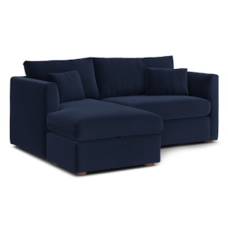 Marina 80" Velvet Reversible Storage Sectional  - Hale Ink