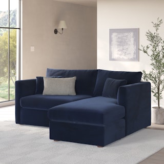 Marina 80" Velvet Reversible Storage Sectional  - Hale Ink