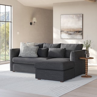 Marina 90" Reversible Storage Sectional  - Napa Charcoal