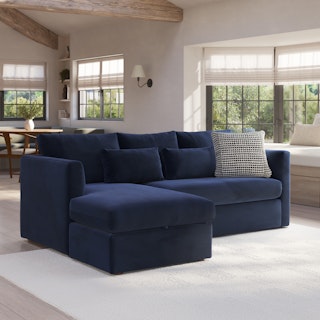 Marina 90" Velvet Reversible Storage Sectional  - Hale Ink
