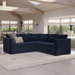 Marina 92" Velvet Corner Sectional  - Hale Ink