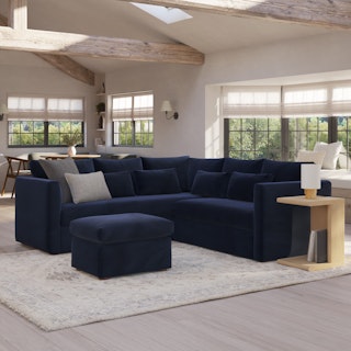 Marina 92" Velvet Corner Sectional - Hale Ink