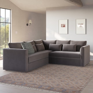 Marina 92" Velvet Corner Sectional - Hale Warm Gray