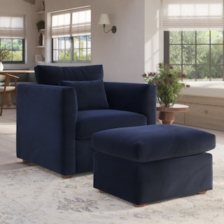 Marina 38" Velvet Lounge Chair - Hale Ink