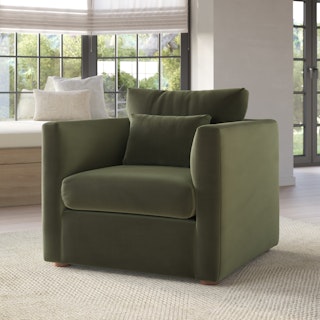 Marina 38" Velvet Lounge Chair - Hale Fir Green