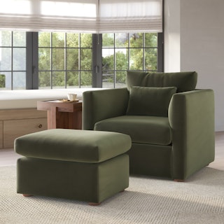 Marina 38" Velvet Lounge Chair - Hale Fir Green
