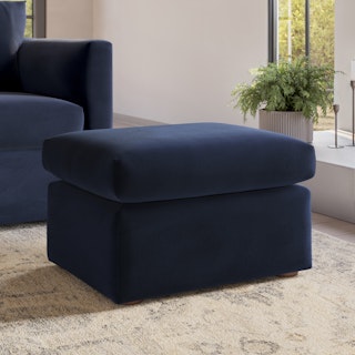Marina 28.5" Velvet Ottoman - Hale Ink