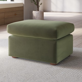 Marina 28.5" Velvet Ottoman - Hale Fir Green