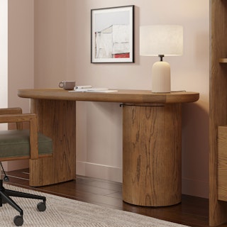 Baarlo 58.5" Desk - Smoked Oak