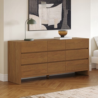 Leif 9-Drawer Triple Dresser - Smoked Oak