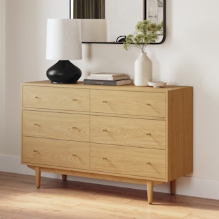 Cooper 6-Drawer Double Dresser - Natural Oak