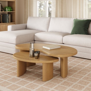 Neah 49" Nesting Coffee Table Set - Natural Oak