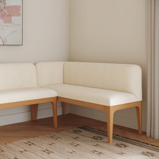 Rosin 56.75" Left Corner Banquette - Natural Oak and Sand Ivory