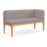 Rosin 56.75" Right Corner Banquette - Natural Oak and Hestia Gray