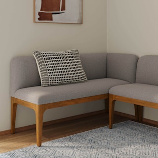 Rosin 56.75" Right Corner Banquette - Smoked Oak and Hestia Gray