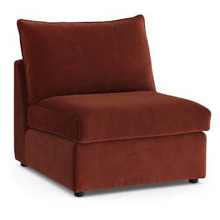 Lenae 32" Velvet Armless Chair Module - Hale Rust