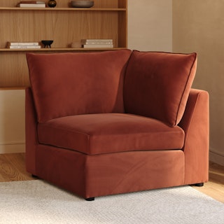 Lenae 38" Velvet Corner Module - Hale Rust