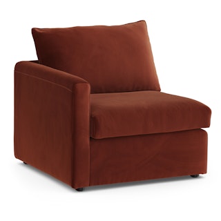 Lenae 36.25" Velvet Left Arm Module - Hale Rust