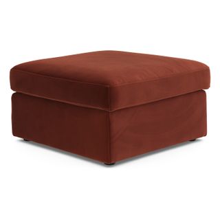 Lenae 33" Velvet Ottoman - Hale Rust