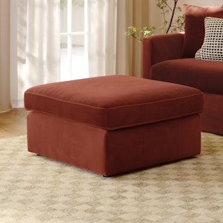 Lenae 33" Velvet Ottoman - Hale Rust
