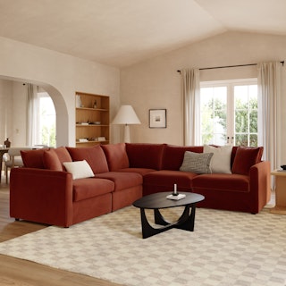 Lenae 105.5" Velvet Corner Sectional - Hale Rust