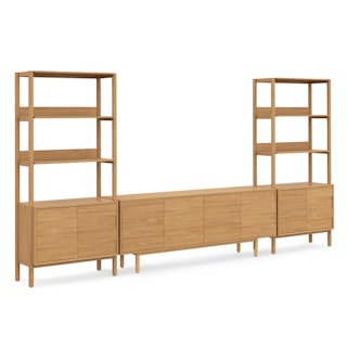 Merto 138" Media Storage Set - Natural Oak