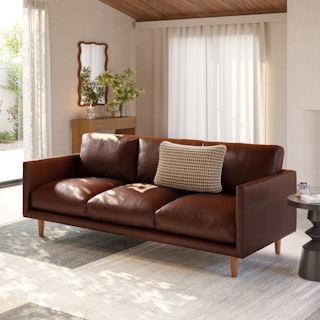 Nirvana 81" Leather Sofa - Indiana Brown