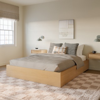 Leif Queen Platform Storage Bed - White Oak