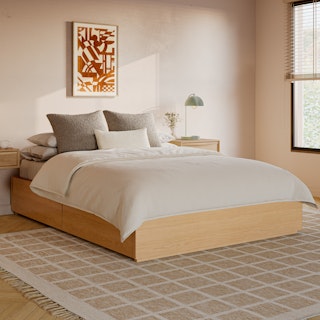 Leif Full Platform Storage Bed - White Oak