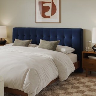 Sven King Tufted Velvet Headboard - Plush Cascadia Blue