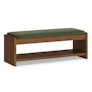 Cassie 56" Bench - Smoked Oak and Hale Fir Green