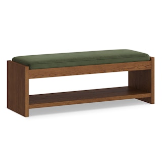 Cassie 56" Bench - Smoked Oak and Hale Fir Green
