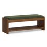 Cassie 56" Velvet Bench - Smoked Oak and Hale Fir Green