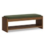 Cassie 56" Velvet Bench - Smoked Oak and Hale Fir Green