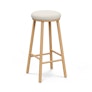 Nurmi Counter Stool - White Oak and Ivory Wool Bouclé