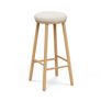 Nurmi Counter Stool - White Oak and Ivory Wool Bouclé