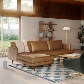 Burrard 112" Leather Left Sectional - Bella Caramel