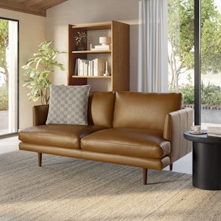 Burrard 67" Leather Loveseat - Bella Caramel