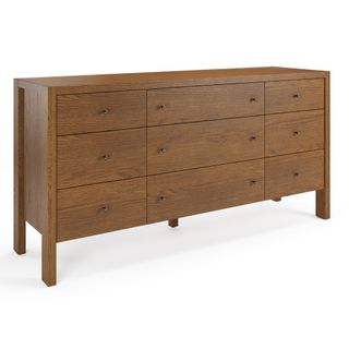 Cassie 9-Drawer Triple Dresser - Smoked Oak
