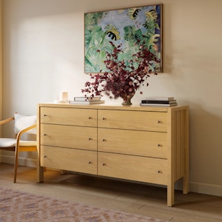 Cassie 6-Drawer Double Dresser - Natural Oak
